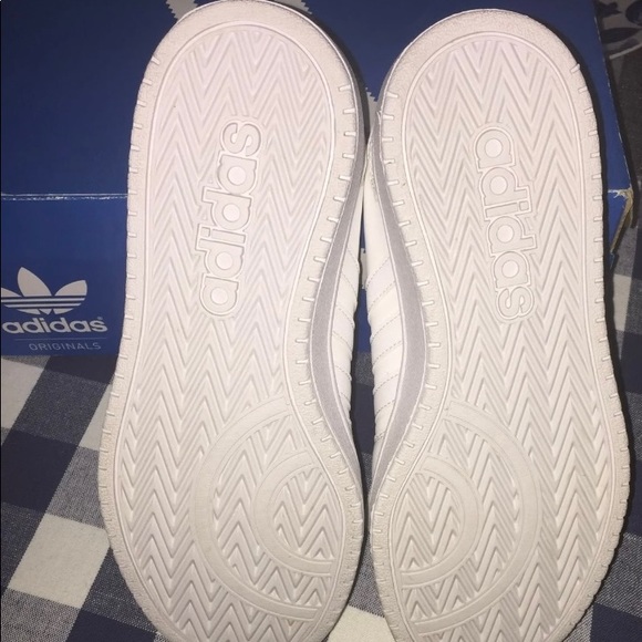 Adidas Neo Adidas Womens Hoops 2.0 Cloud White/Grey Badsketball Shoe Low - Picture 5 of 16